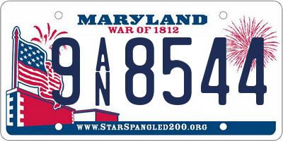 MD license plate 9AN8544