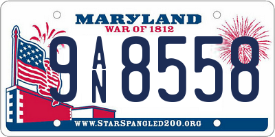 MD license plate 9AN8558