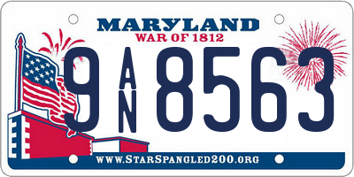 MD license plate 9AN8563