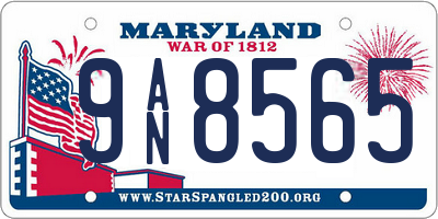 MD license plate 9AN8565