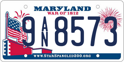 MD license plate 9AN8573