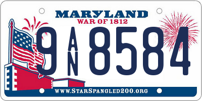 MD license plate 9AN8584