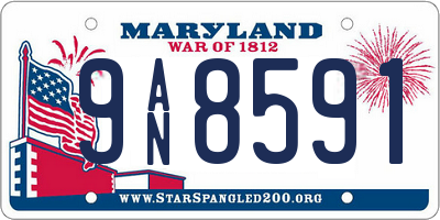 MD license plate 9AN8591