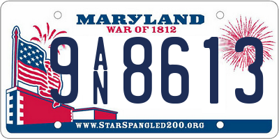 MD license plate 9AN8613