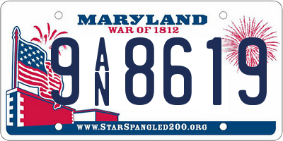 MD license plate 9AN8619