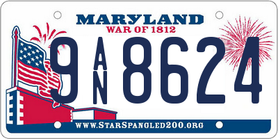 MD license plate 9AN8624