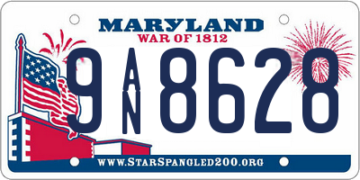 MD license plate 9AN8628