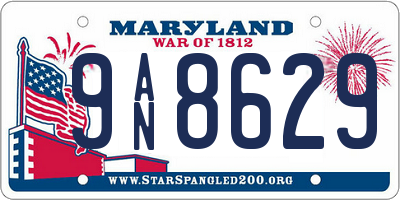 MD license plate 9AN8629