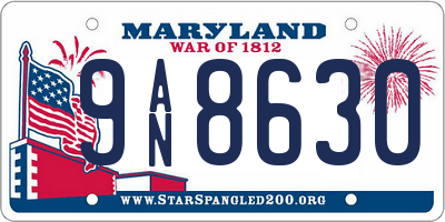 MD license plate 9AN8630
