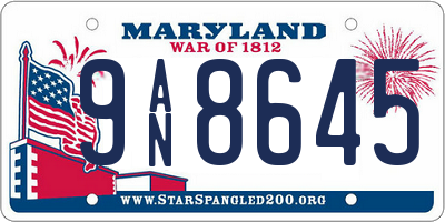 MD license plate 9AN8645