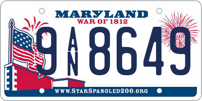 MD license plate 9AN8649