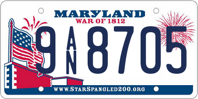 MD license plate 9AN8705