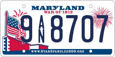 MD license plate 9AN8707