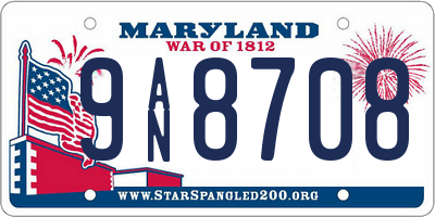 MD license plate 9AN8708
