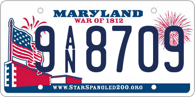 MD license plate 9AN8709