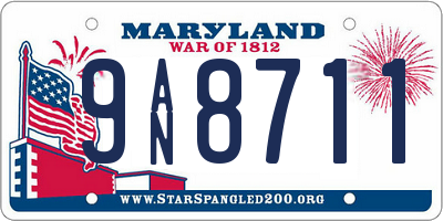 MD license plate 9AN8711