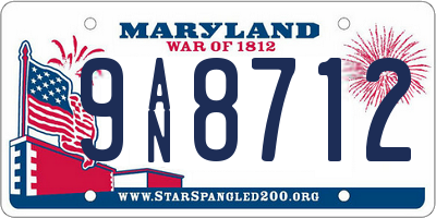 MD license plate 9AN8712
