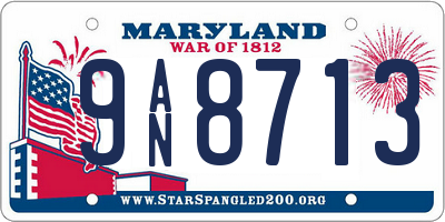 MD license plate 9AN8713