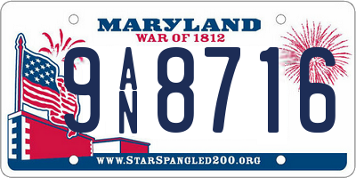 MD license plate 9AN8716