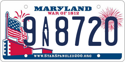 MD license plate 9AN8720