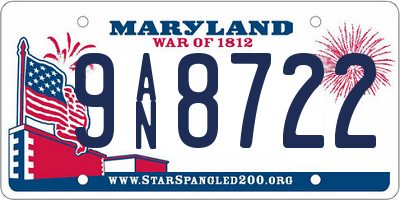 MD license plate 9AN8722