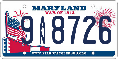 MD license plate 9AN8726