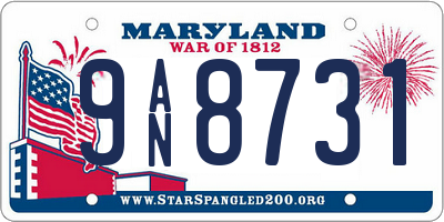 MD license plate 9AN8731