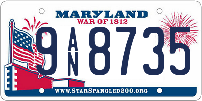 MD license plate 9AN8735