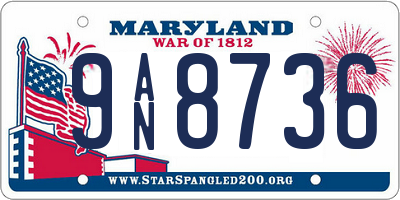 MD license plate 9AN8736