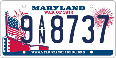 MD license plate 9AN8737