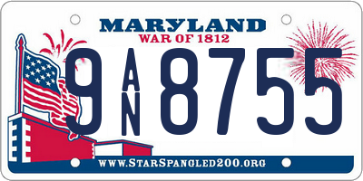 MD license plate 9AN8755