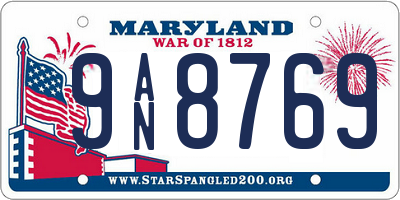 MD license plate 9AN8769