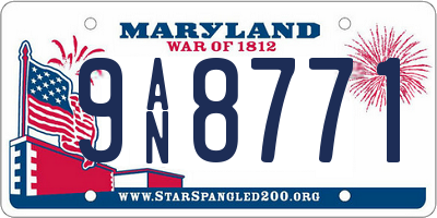 MD license plate 9AN8771