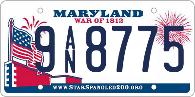 MD license plate 9AN8775