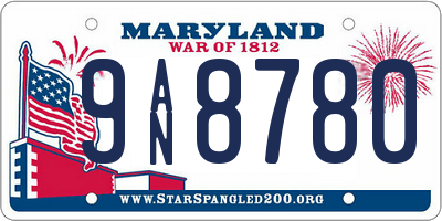 MD license plate 9AN8780