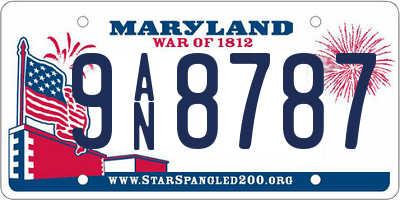 MD license plate 9AN8787