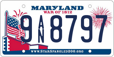 MD license plate 9AN8797