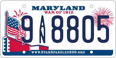 MD license plate 9AN8805