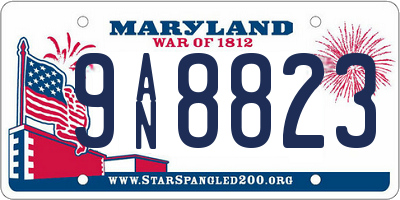 MD license plate 9AN8823