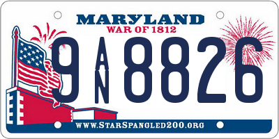 MD license plate 9AN8826