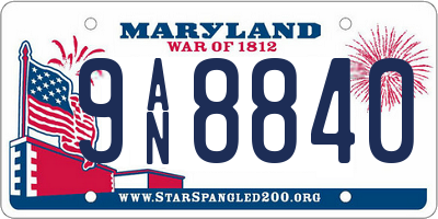 MD license plate 9AN8840