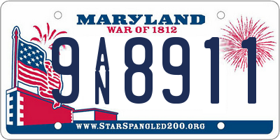 MD license plate 9AN8911