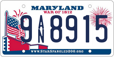 MD license plate 9AN8915