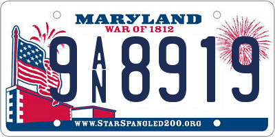 MD license plate 9AN8919