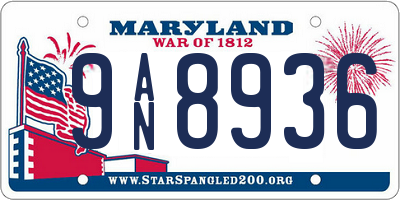 MD license plate 9AN8936