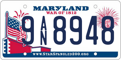 MD license plate 9AN8948