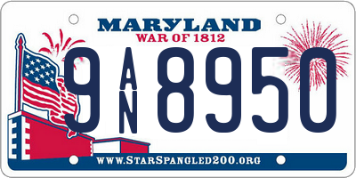 MD license plate 9AN8950