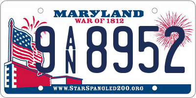 MD license plate 9AN8952