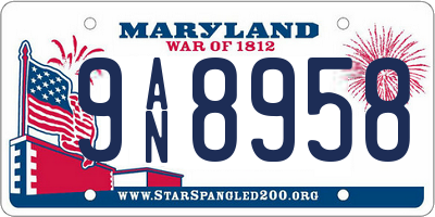 MD license plate 9AN8958