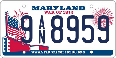 MD license plate 9AN8959